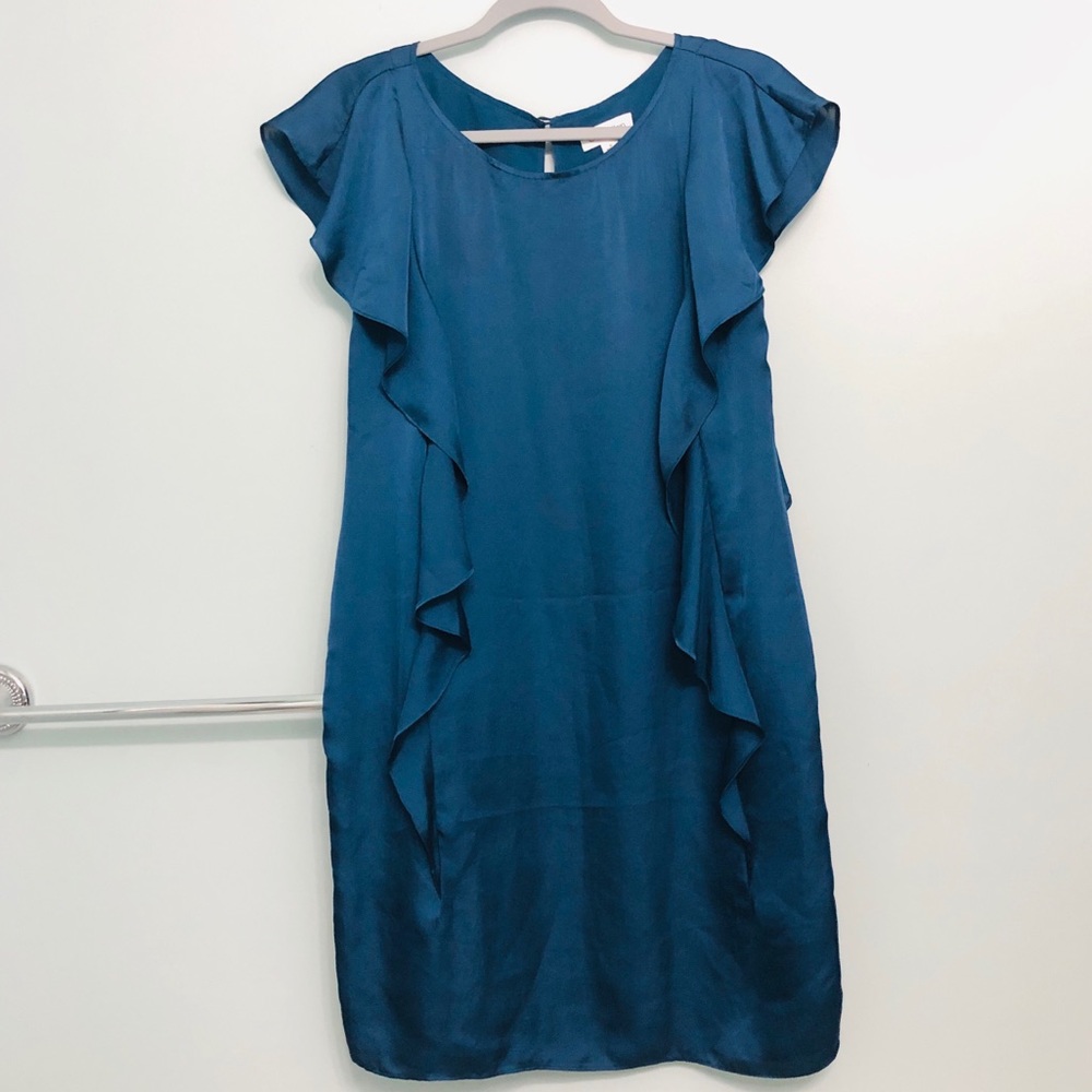 Calvin Klein Turquoise Ruffle Dress NWT